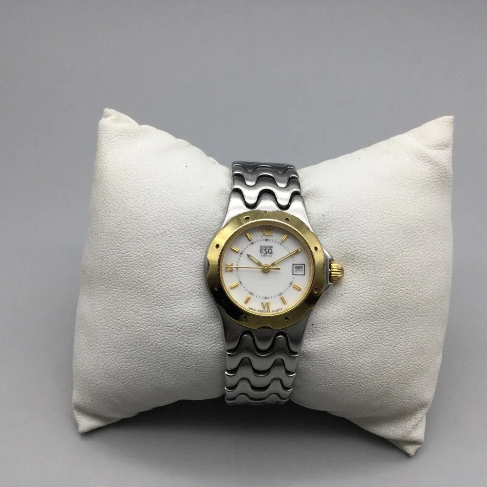 ESQ Freedom Womens Watch 25mm Two Tone Bracelet Date Stainless New Battery 5.5